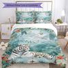 Floral Highland Cow Art 3‑Piece Bedding Set,Soft Breathable Duvet Cover & 3 Pillowcases,Multi‑Purpose for Bedroom Dorm Guest Room,Great Festival Birth