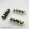 Miniature Rose Fence Flower Set: Figurine Photo Props & Mini Potted Plant for Balcony Partition Home Decor.
