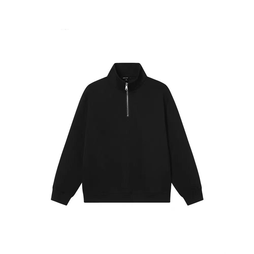 Мужской свитшот с воротником-стойкой на молнии до середины, однотонный - Повседневный модный пуловер с длинным рукавом, издание 2025 года
