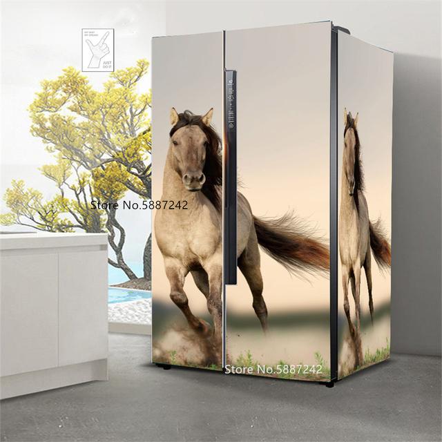 Наклейки на холодильник с морским пейзажем для обоев на холодильник, виниловые самоклеящиеся декорации для пейзажей, пленка для морозильной камеры, пляжная крышка для кухни