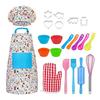 30 шт./компл. детский набор для выпечки, инструменты для выпечки, набор для приготовления пищи, в комплект входит детский фартук, шляпа шеф-повара