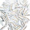 100 Pieces White Handmade Label Shaped Wooden Buttons Tags for Scrapbooking
