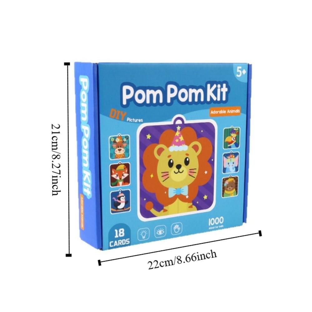 Handmade Material Animal Pompom Art Kit Educational Pompom Crafts Toy Creative Play