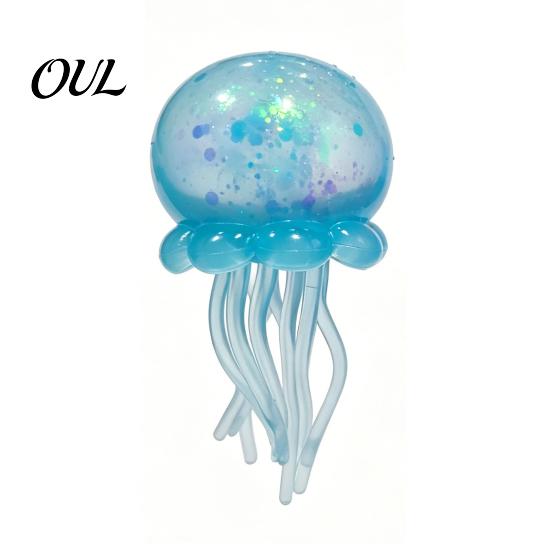 Lemon Stress Relief Toy Transparent Squeeze Toy, Jellyfish Ice Cream Soft Clear Cube Sensory for Kids Adults Portable Reliever