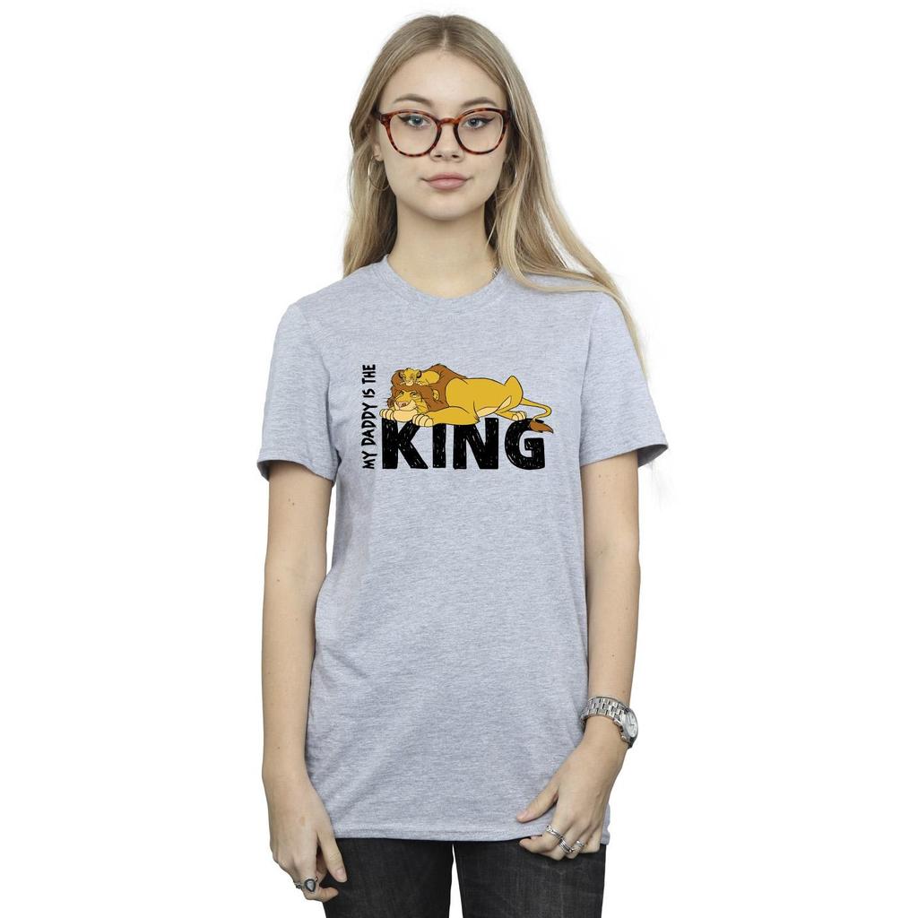 Disney Womens/Ladies The Lion King Daddy Is King Cotton Boyfriend T-Shirt