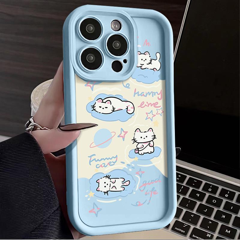 Чехол для мобильного телефона Cloud cat iPhone17Promax лестница подходит для Apple 16promax всесторонний Tianyan 15 наборов.