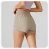 Женские летние поддельные спортивные шорты из двух частей с высокой талией, свободные антибликовые брюки для фитнеса