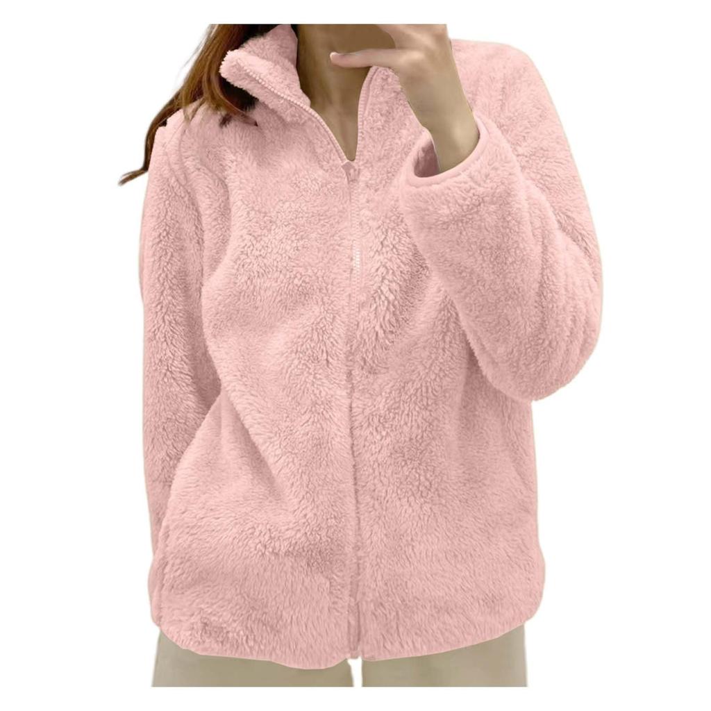 Womens Fleece Zip Up Jacket Light Fall Jackets Winter Plus Size Jackets