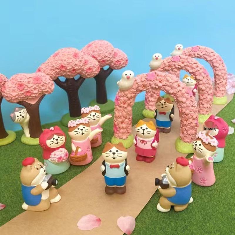 ZAKKA Японская кошка, фигурка из смолы - Фестиваль любования цветами, DIY, Модная игрушка-сюрприз, Декорация, Подарок и Украшение