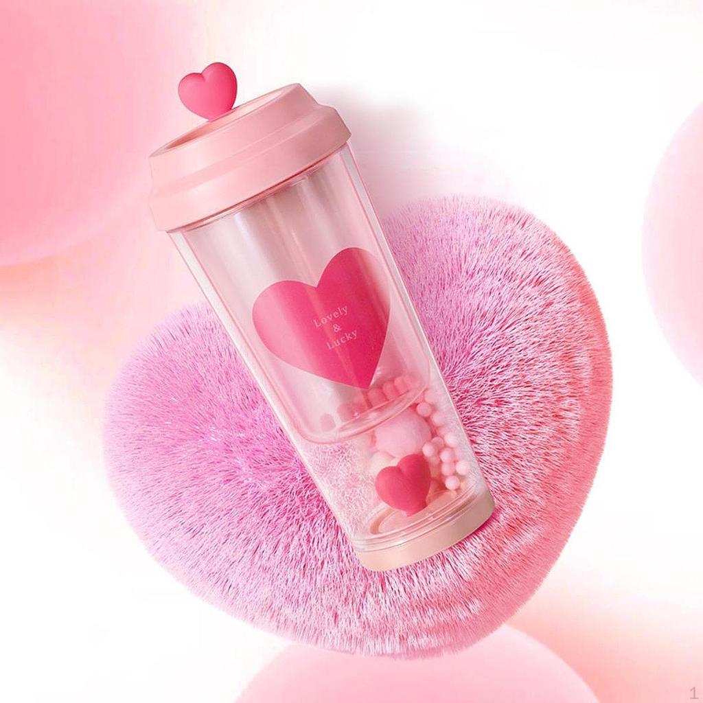 Портативная чашка в форме сердца, герметичная двухслойная 435 мл, бутылка для чая, кружка для кофе в машине для вечеринки