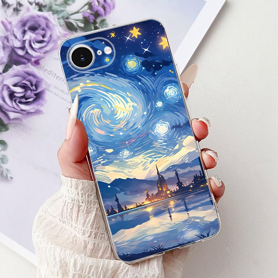 For Apple iPhone 16e Case Cute Cat Lion Painted Cover Soft Slim Phone Case For iPhone SE 4 SE4 2025 iPhone16e 5G Back Cover Bags