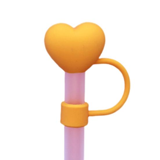 1/8 шт. 9-10 мм Соломинка Крышка в форме сердца любви Пищевой силикон Многоразовая Пыленепроницаемая Милая 30/40 унций