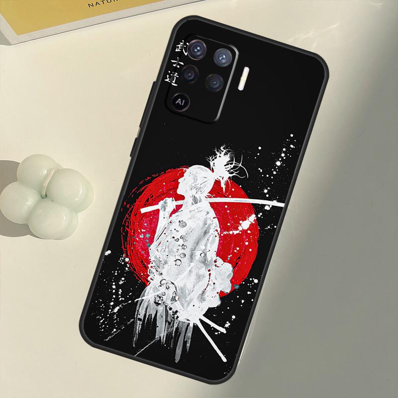 Японский чехол Bushido Samurai для OPPO Find X3 Lite X5 Pro A5 A9 A31 A53 S A83 A91 A93 A54 A74 A94 A15 A16 A52 A72