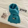 Pony Embroidery High-Quality Wool Scarf Women'S Season Warm Knit Couple Scarf Men