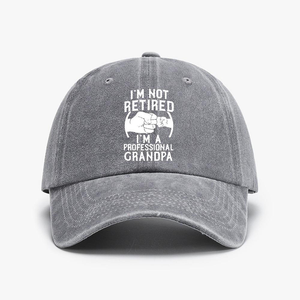 Im Not Retired Im A Professional Grandpa Funny Baseball Cap Vintage Washed Denim Hat Summer Adjustable Snapback Hats