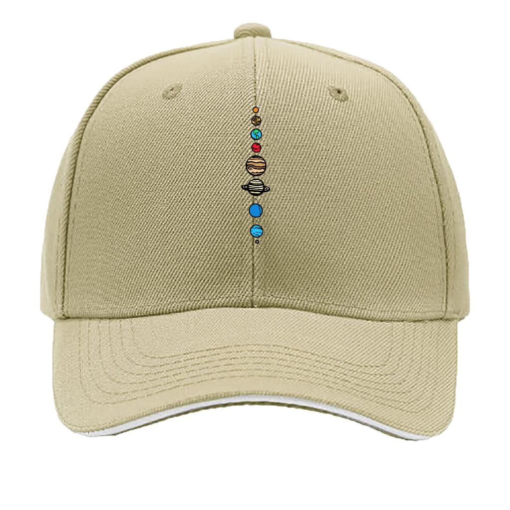Nine Planets Universe Solar System Cartoon Illustration Sandwich Baseball Cap Sun Cap Outdoor Workouts Hat