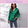 Satin Shirt For Women With Long Sleeves And Button Front For Office Wear