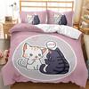 Cat Duvet Cover Set 3D Print Cartoon Animals Pattern Comforter Cover for Kids Boys Girls Polyester Bedding Set King Queen Size
