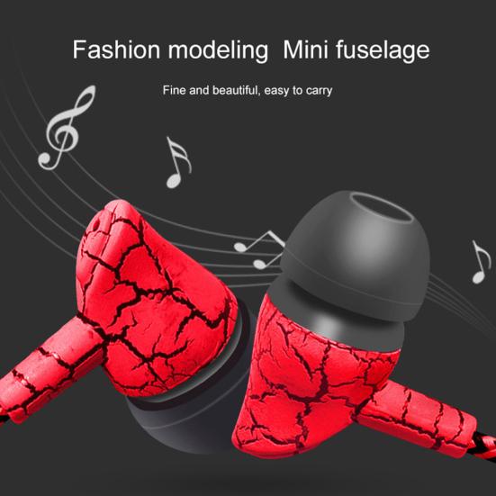 Модные наушники-вкладыши с треснувшим принтом, регулятором громкости на проводе и универсальным плетеным кабелем