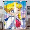 SailorS Moon Home Interior Curtains 2 Pieces Elegant Room Warnings for Camera Halloween Decoration Window Warning Partition