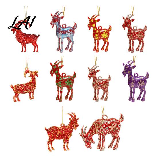 Acrylic Gift for Christmas 2D Goat Tree Ornament Zodiac Hanging Pendant with Gold String Year Indoor Accessories of The Ornament 2027 Chinese