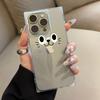 Clear Square Back Tube Case Protection For iPhone 14 Pro Max 11 16 ProMax 15 Plus 13 12 Anti-Oxygen,Sleek Little Cat Pattern Casing