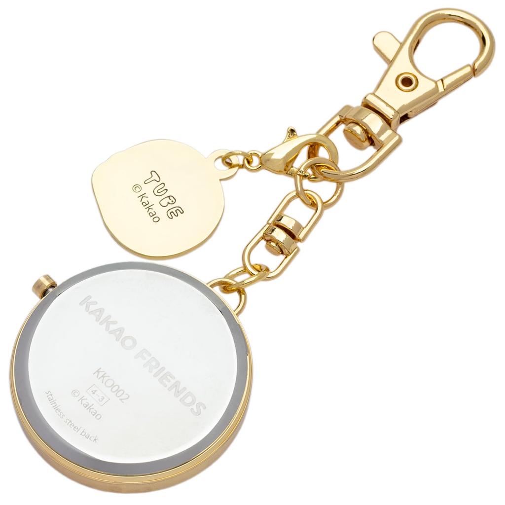 Pocket Watch Keychain Watch Analog Kakao Friends Charm Keychain Watch J Tube Green [Fieldwork] Women's KKO002-4