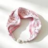 Internet celebrity explosion spring and summer magnetic attraction no knots small silk scarf pearl diamond ball high sense small scarf lazy thin scarf
