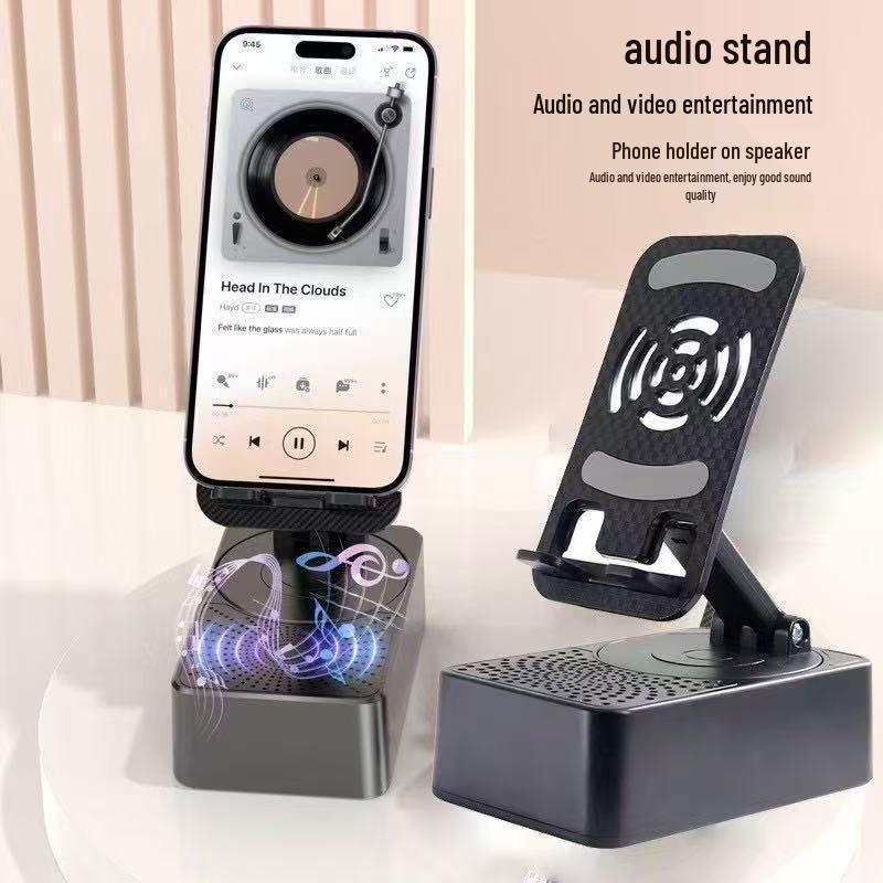 Складная подставка для телефона 3-в-1: Bluetooth-колонка, Power Bank и многофункциональный держатель