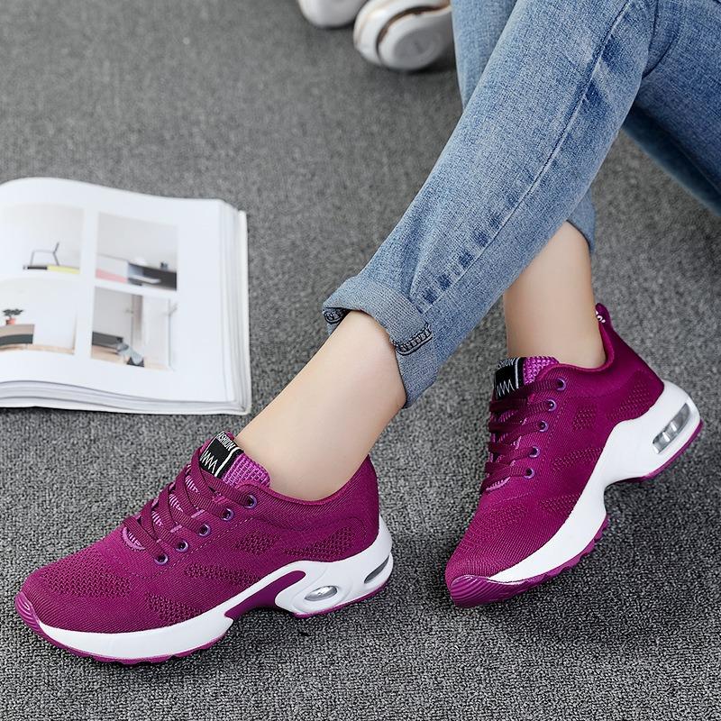 Big Size Women's Shoes Ladies Sports Fashion Casual Breathable Low Top Solid Color Running Shoes