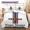 Custom Name Martini Racing Bedding,Quilt Set Quilt Cover Pillowcase Home Birthday Gift(1 * duvet cover + 2 * pillowcase, without core) -HE79