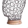 Hat Display Stand, Metal Hollow Mannequin Head with Wooden Base Wig Holder Stand for Caps,