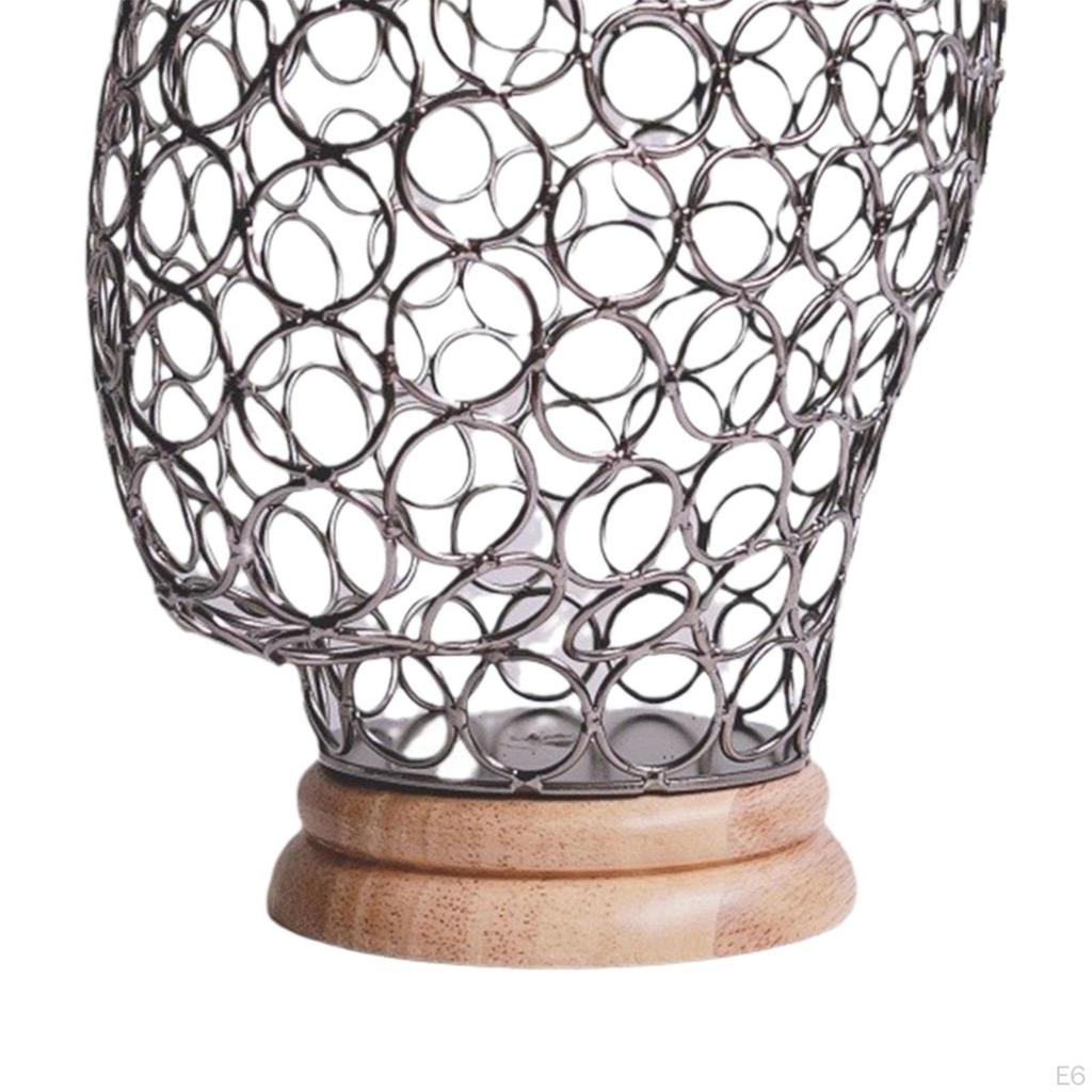 Hat Display Stand, Metal Hollow Mannequin Head with Wooden Base Wig Holder Stand for Caps,