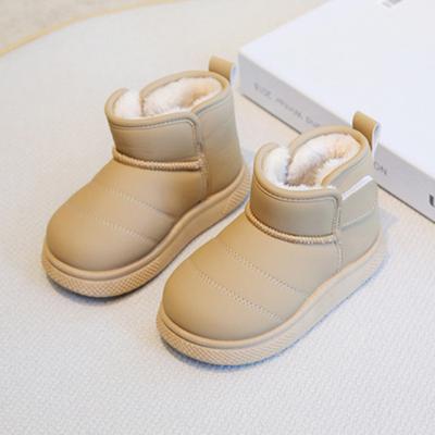 Детские зимние ботинки, зимние короткие ботинки для мальчиков с толстым флисом, хлопковые ботинки для девочек, теплая детская хлопковая обувь