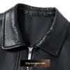 Futing Men's Genuine Sheepskin Leather Lapel Jacket