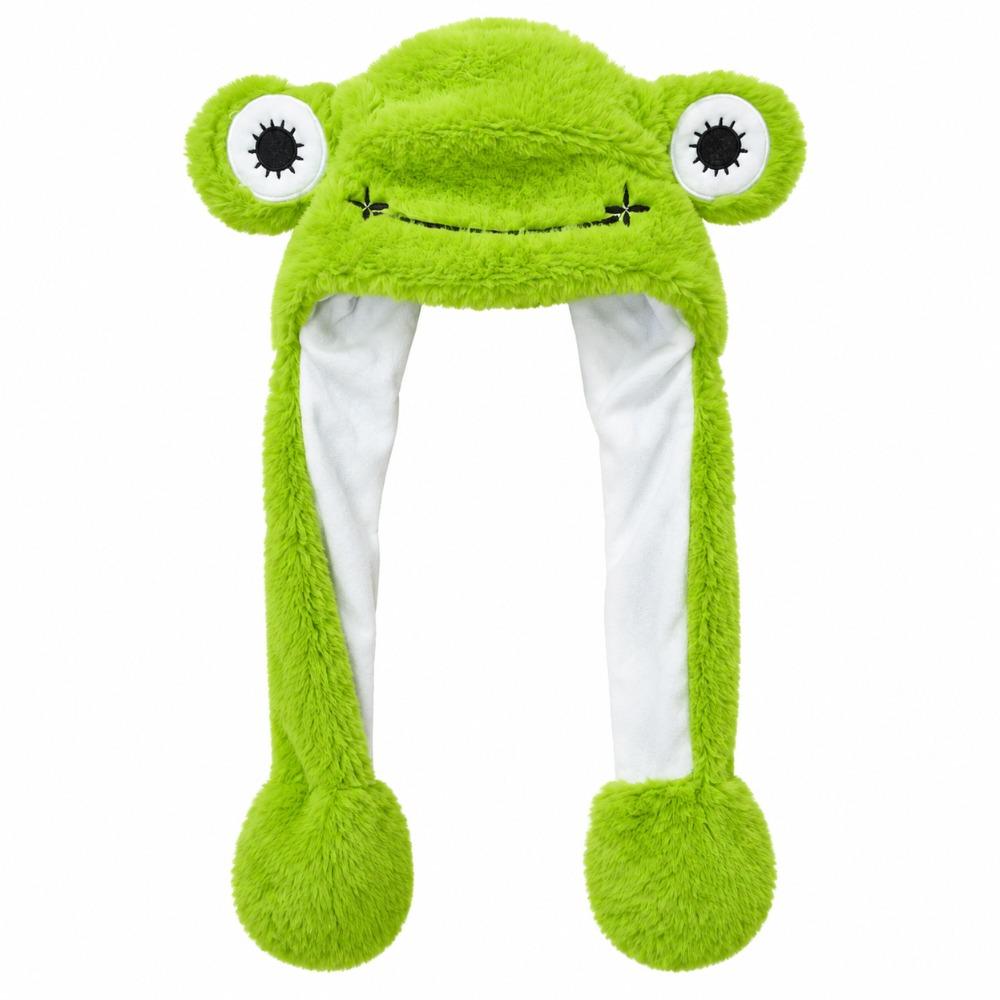 Frog Shape Furry Animal Hat Windproof Kids Earflap Hat Fun Moving Ear Hat Autumn Winter