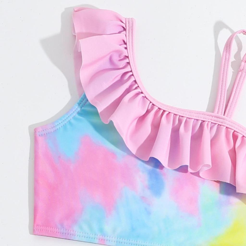 Радужный купальник-двойка для девочек 2024 - Модный купальник в стиле платья принцессы для детей