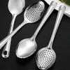 Набор из 2 ложек-шумовок с длинной ручкой из нержавеющей стали, сервировочные ложки 10 дюймов, цельная ложка и ложка-шумовка, нержавеющая кухонная посуда для шведского стола