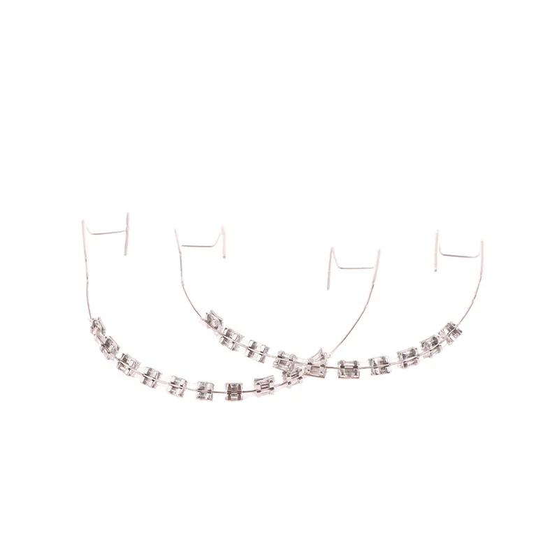 1 пара модных брекетов, красочное временное украшение для зубов с металлическими дугами, металлические брекеты, ортодонтические лигатурные резинки, высокое качество