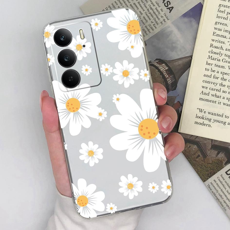 Новые чехлы для OPPO Find X8 Pro Neo7 P1 Speed Reno 13 Pro 13F Realme 13+ C75 Beautiful Butterfly Daisy Clear Soft Silicone TPU Shokproof For Oppo Shell