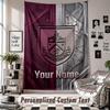 Custom Tapestry Wall Hanging, Burnley Football Personalized Name Text Home Wall Decor