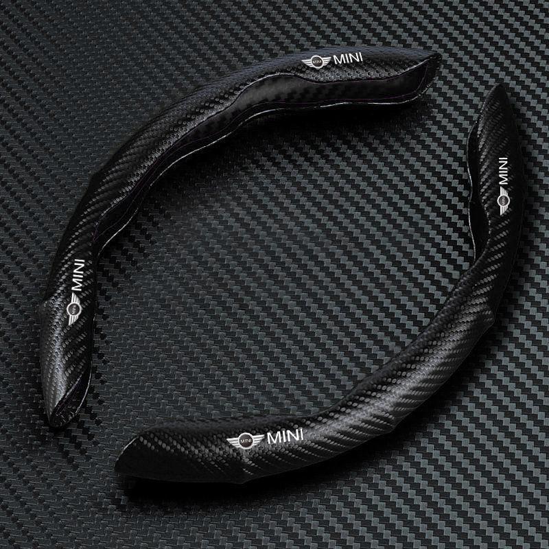 2pcs Carbon Fiber Non-Slip Steering Wheel Cover Car Accessories For BMW Mini Cooper F54 F55 F56 R56 R60 SONE Roadster Clubman Coupe