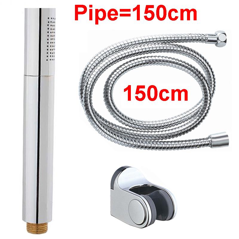 Комплект ручного душа из цельной латуни + шланг для душа из нержавеющей стали длиной 1,5 м + держатель для аксессуаров для душа