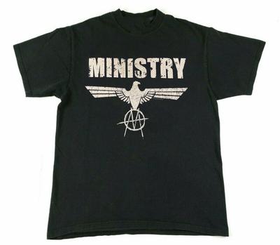 ВИНТАЖНАЯ Футболка Ministry с коротким рукавом Подарок для фаната Черная Все размеры Унисекс