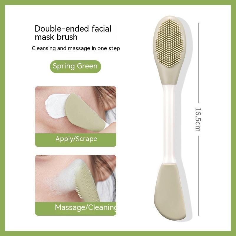 Двуглавая щетка для маски, силиконовая щетка для мытья лица, грязевая мембрана, специальный скребок с покрытием, инструменты для чистки лица для салона красоты