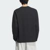 Adidas Solid Color Logo Sports Casual Comfortable Crew Neck Long Sleeve T-Shirt Men Tops Black IY8032
