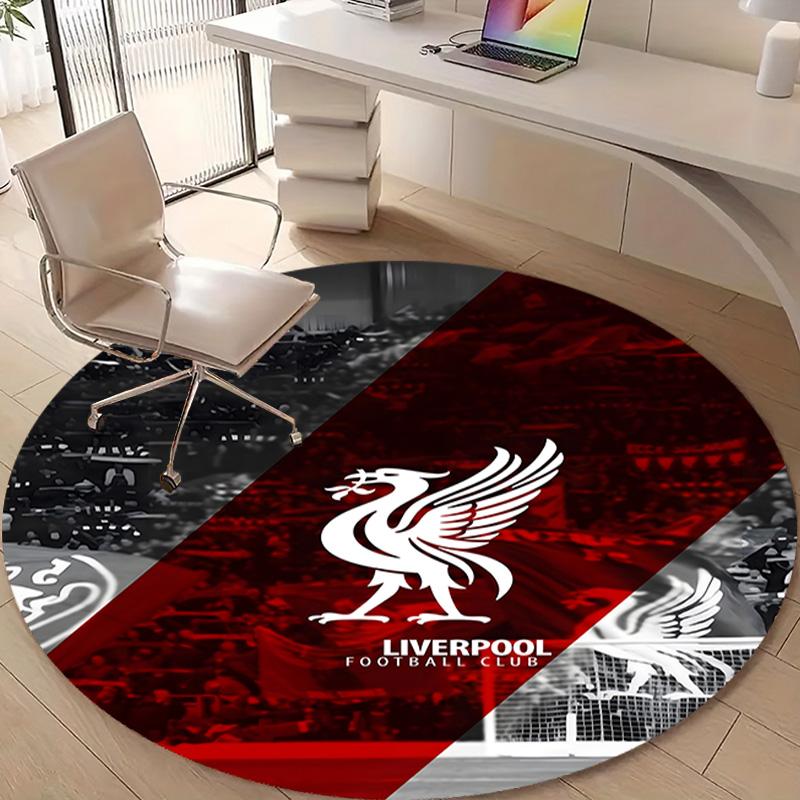 1pc L-Liverpool Print Round Carpet Chair Round Carpet Suitable for Bedroom Living Room Home Decorative Carpet