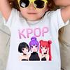 Футболка Мягкая и Удобная Повседневный Топ Звезды K-POP Блестящий Узор Футболка для Девочек Подходит для Церкви