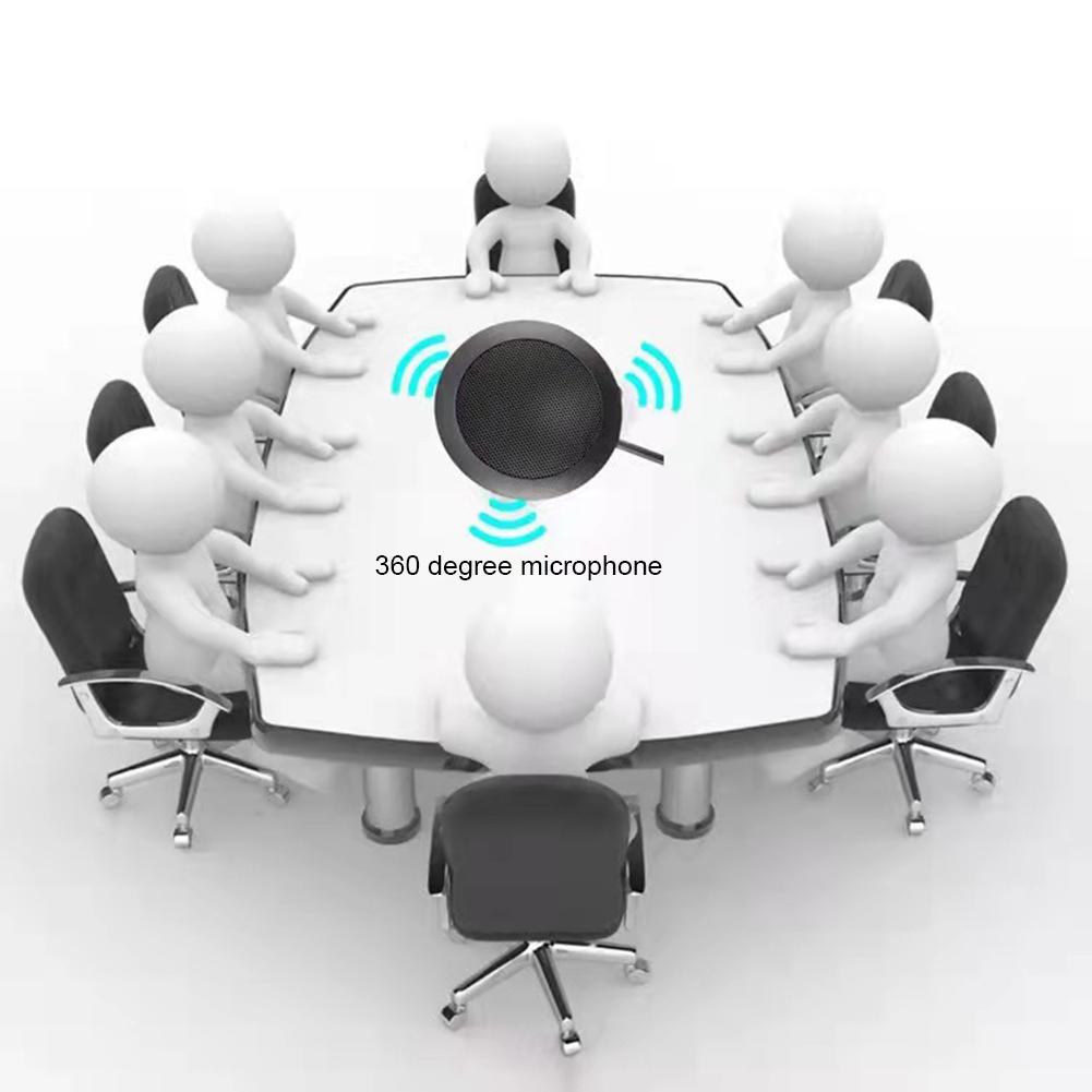 USB 3,5 мм Конференц-микрофон USB Динамик для конференций Plug and Play 360° Покрытие голосом Настольный ПК Динамик Кабель 150 см