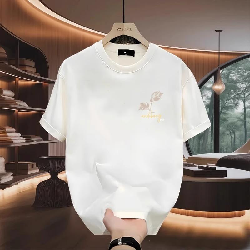 Модный бренд Мужская футболка с коротким рукавом из чистого хлопка Модная универсальная футболка с круглым вырезом для мужчин и женщин Мужская
